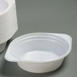 Plastmasas zupas šķīvji  350ml, 100gb balts (mīkstie)