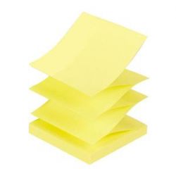 Līmlapiņas piezīmēm Z-veida 75x75 mm, 100 lapas, dzeltenas
