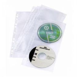 CD/DVD kabatiņas caurspīdīgas, ar caurumiem prekš 2 diskiem, iešujamas mapē.